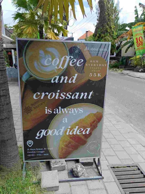 All About Spices Bali : Coffee and croissant is always a good idea. 
Everyday starting from 55k